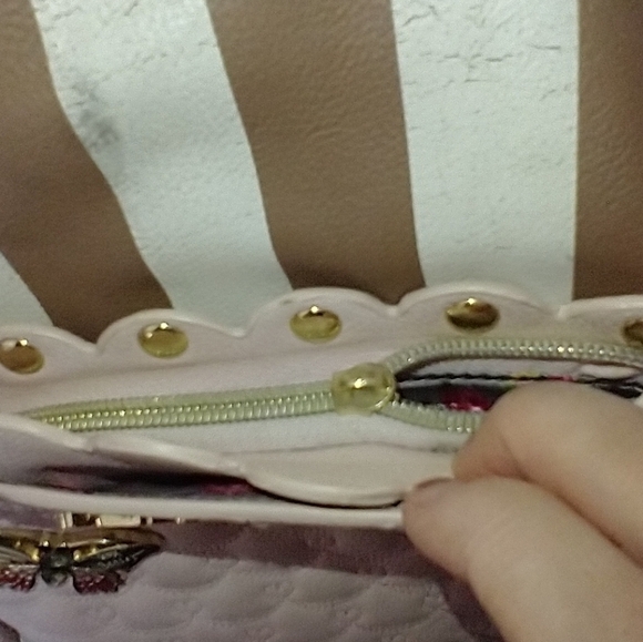 Betsey Johnson Striped Butterfly Bookbag Purse - Picture 8 of 10